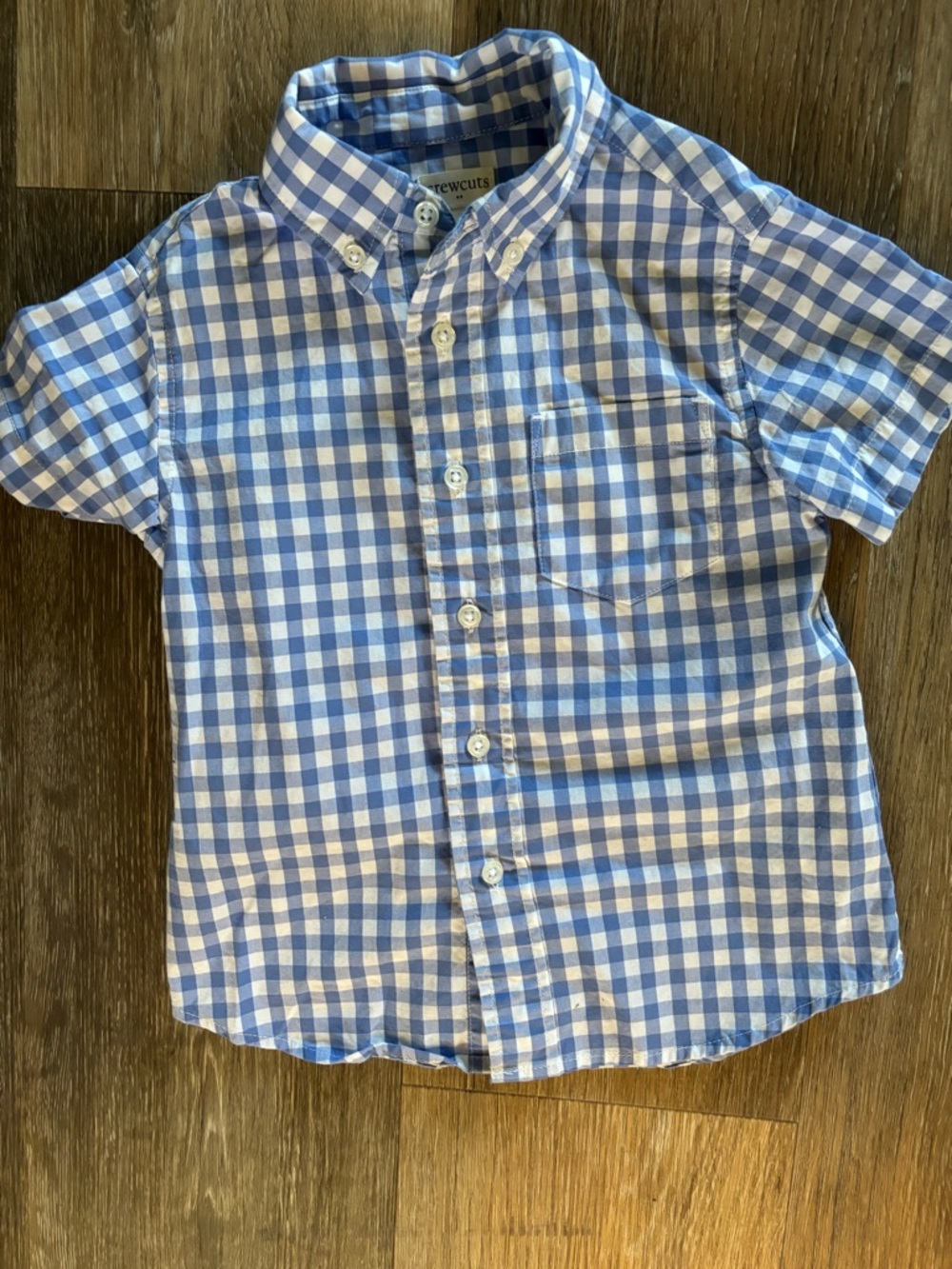 Crewcuts Light Blue & White Gingham Button-Down Shirt